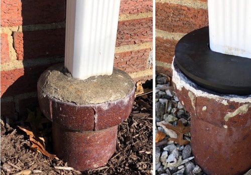 How do you seal a gutter downpipe?